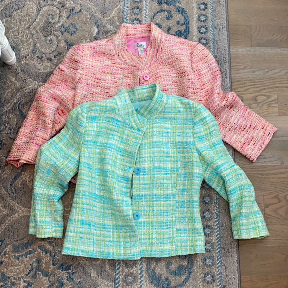Pair of Lilly Pulitzer tweed jackets/blazers